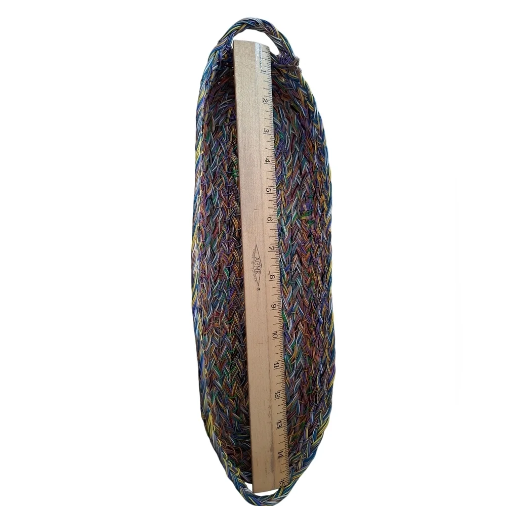 Handwoven Original Multicolor Wire Basket Tray with Handles Boho Basket - Picture 13 of 13